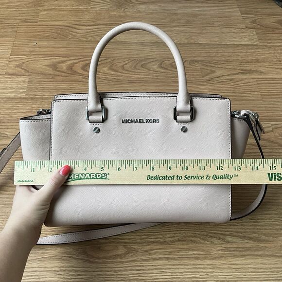 Michael Kors Selma Medium Satchel Crossbody Dark Dune Saffiano Leather - Picture 3 of 13